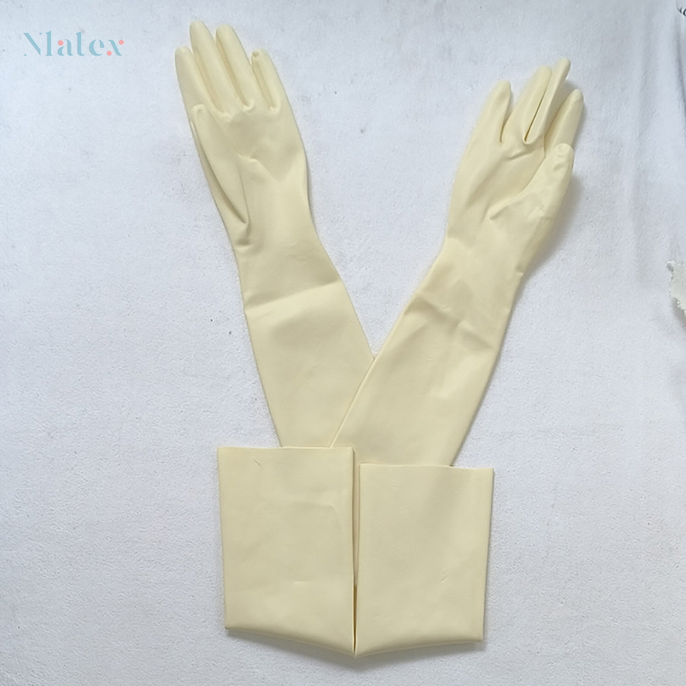 Stijlvolle Unisex Latex Lange Handschoenen-Duurzaam, Natuurlijk Materiaal, Veelzijdig Gebruik: WHITE / L