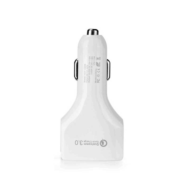 Quick Charge 3,0 Auto Ladegerät 4-Port Schnelle Lade Telefon Ladegerät Adapter in Auto Für iPhone X 7 8 plus Samsung S8 S9 Smart Handys: white