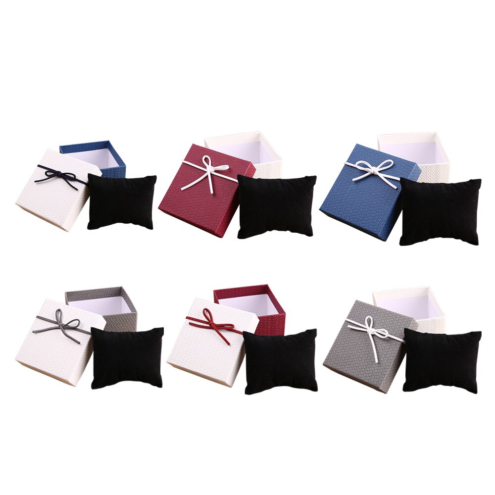 Square Watch Box Wrist Watch Display Collection Storage Bracelet Jewelry Watch Organizer Box Case Holder with Pillow Cushion