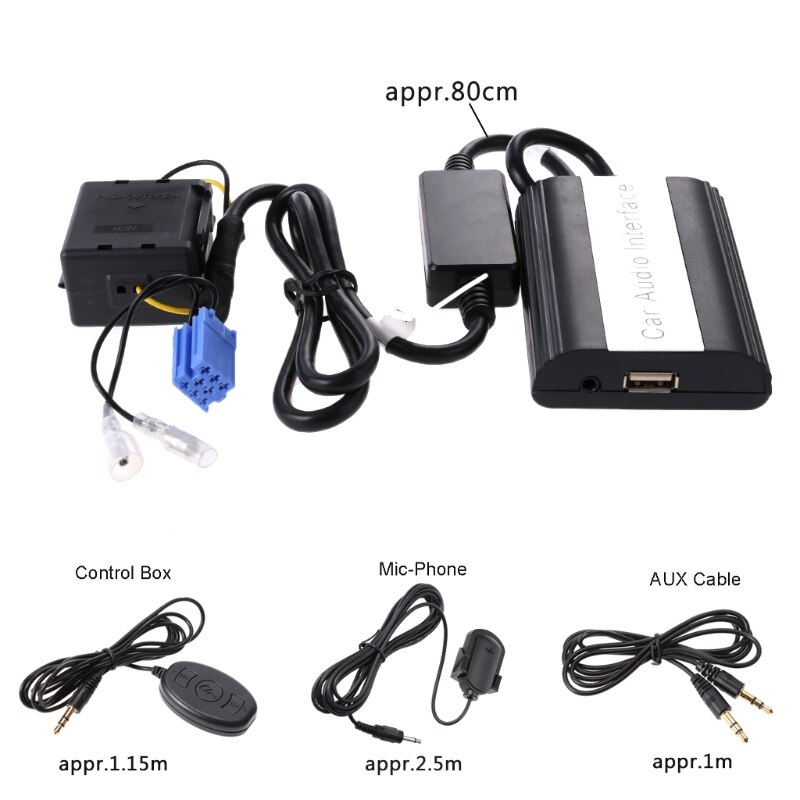 Handsfree auto bluetooth-kits  mp3 aux-adapterinterface voor renault megane clio scenic laguna