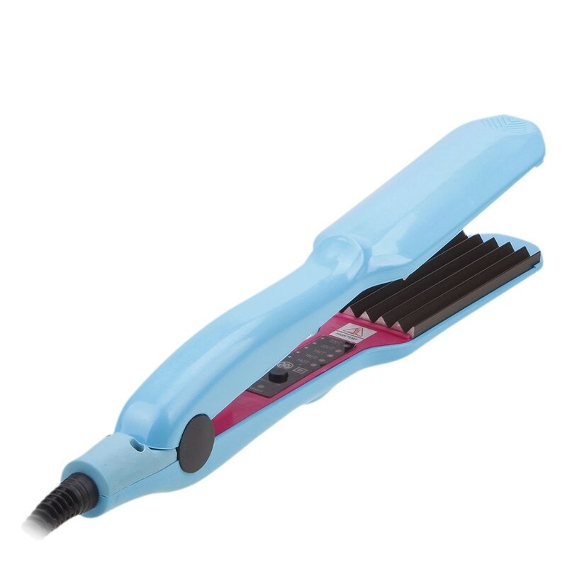 TOHUAN Hair Corrugated Iron Crimped Fluffy Hair Waving Iron Electric Crimp Hair Irons Beauty Styling Tools 110-220V: Blue