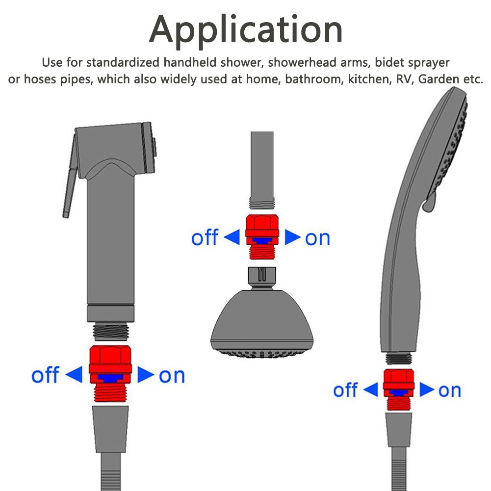 Pressure Regulator Easy Install Shut Off Valve Adjustable Bathroom For Handheld Shower Head Switch Universal Water Flow Control