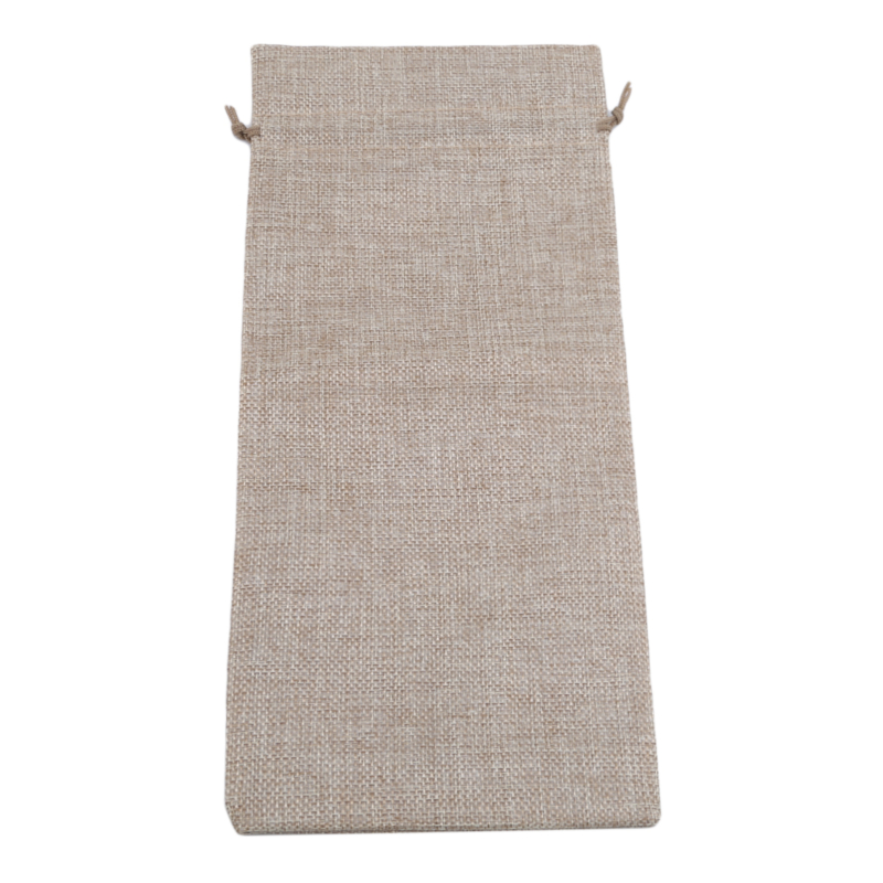 Wedding Party Decor Set Wine Bag Carrier for Gifting and Decorating Rustic Linen Drawstring Wine Bottle Cover Packaging Bag: Primary Hemp Color