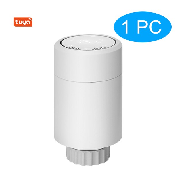 Hapythda Zigbee 3.0 – actionneur de radiateur intelligent, thermostat Programmable Tuya, vanne TRV, contrôleur de température Via Alexa: 1PC White