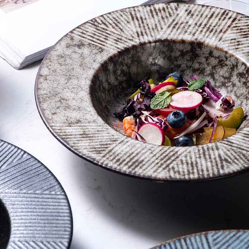 CHANSHOVA 10 cal ceramiczny kreatywny 450ml miska na makaron salaterka gruba zupa płyta osobowość chińska porcelana G327