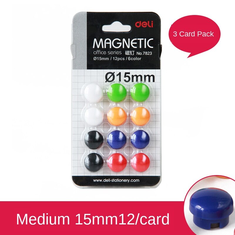 Whiteboard Magnetische Nail Whiteboard Magnetische Gesp Kleurrijke Schoolbord Stickers Magneti Leermiddelen Magnetische Sucker: D15mm12pcs