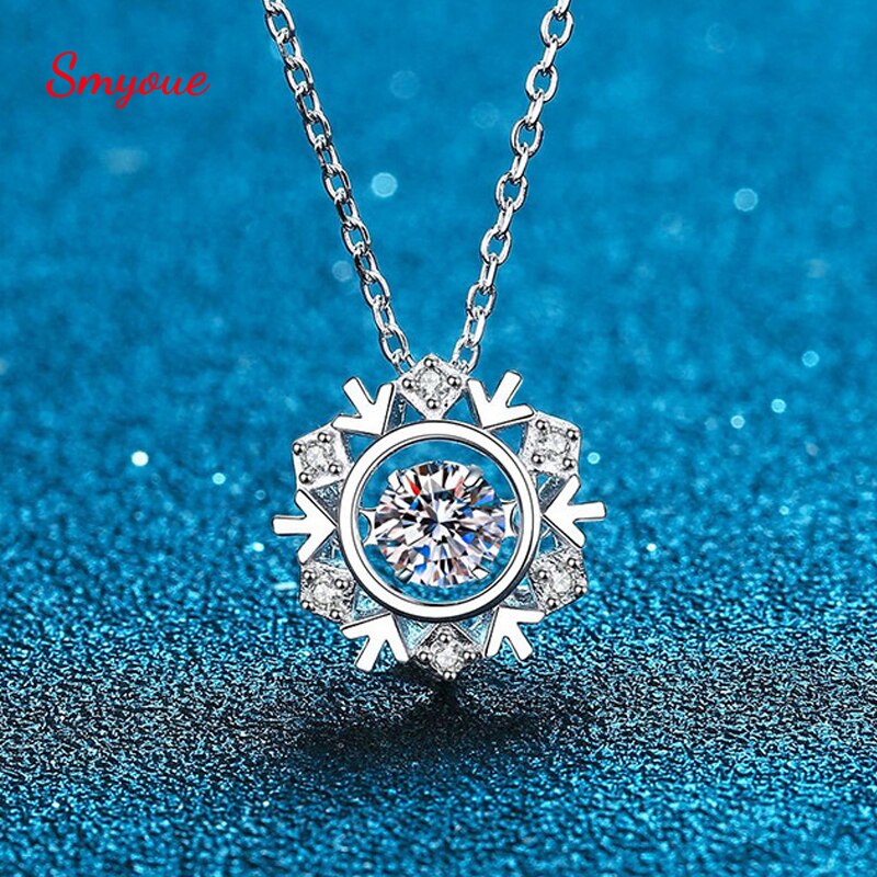 Smyoue halskette mit schlagendem herz , 1ct moissanit-anhänger im rundschliff für damen ,  s925 silberschmuckstücke, funkelnde diamant-halskette für hochzeiten