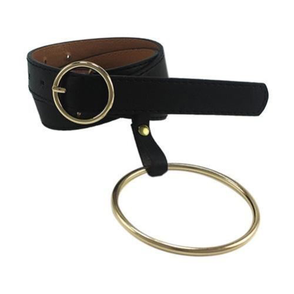 Female Round Buckle Waist Belt Metal Buckle Casual PU Leather Belt Clothes Accessories for Women Heart Ring Decorative: 9