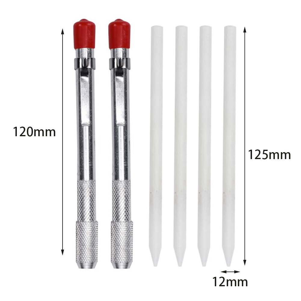 2pcs Removable Markings Round Pens Scribe For Welding Tools On Steel Industrial Soapstone Holder Metalworking With 4 Refills