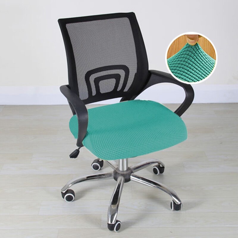 Elastyczny pokrowiec na krzesło biurowe żakardowe pokrowce na siedzenia kukurydza polarowa Slipcover elastyczny ochraniacz na fotel komputerowy Sillas De Oficina: zielony seat pokrywa