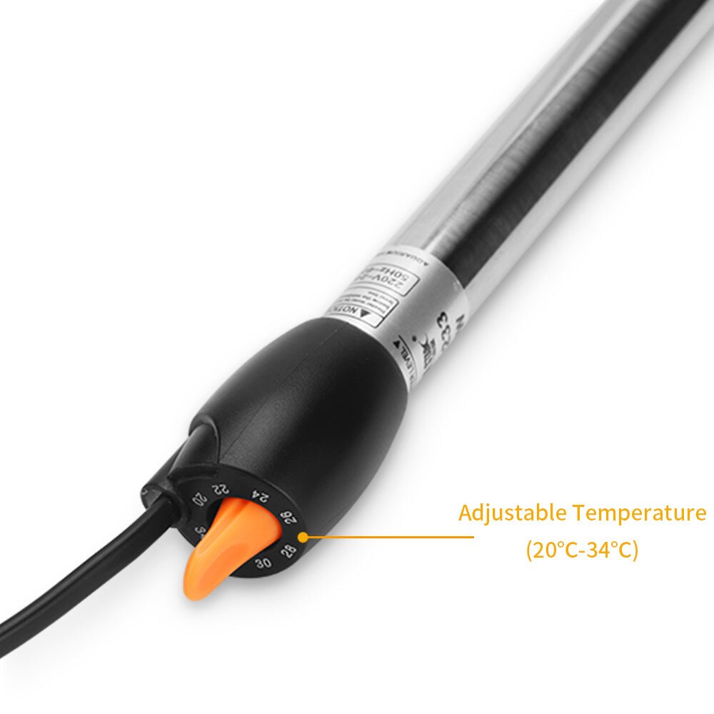 220-240V Aquarium Adjustable Heater Stainless Steel Submersible Thermostat Heating Rod For Fish Tank 50W/100W/200W/300W/500W