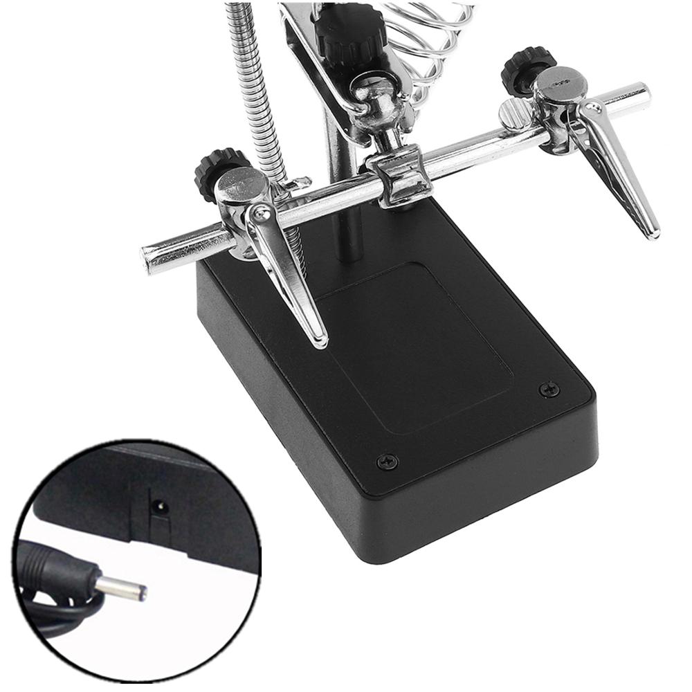 Welding Magnifying Glass lens Rework Stand Holder 3.5X-12X Desktop Magnifier with LED Light Third Hand Soldering Repair