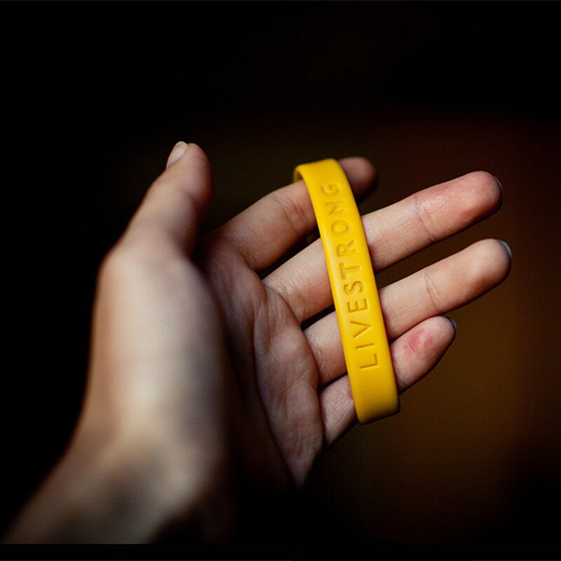 50pcs LIVE STRONG Sport Wristbands Motivational Bracelets Adult Teenager Bracelet Outdoor Cycling Match Souvenir Yellow