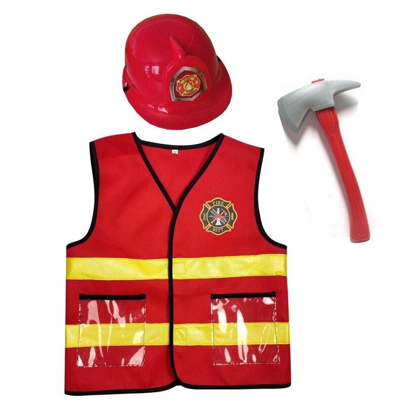 Barn brannmann uniform cosplay liten brannmann barn halloween kostyme: 3 stk