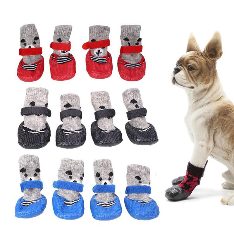 4 Stuks Hond Sokken Creatieve Mode Antislip Warm Huisdier Kostuum Dierbenodigdheden Voor Hond