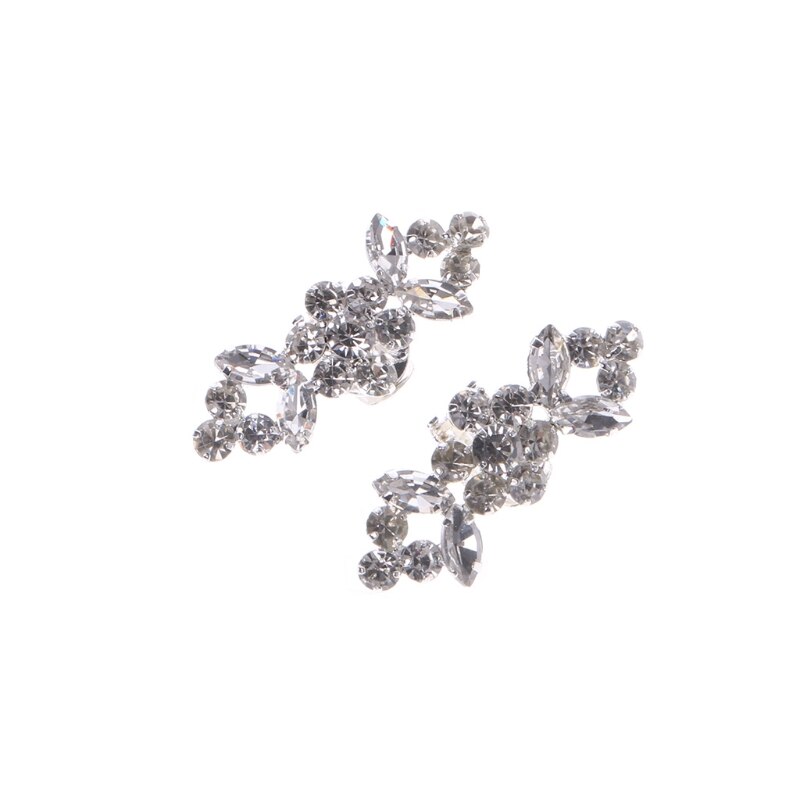 1 paar Strass Schuhe Schnalle Elegante Schuh Clips Für Dekorieren 2Stck Von 1 Pack Silber Schuh Dekorationen für frauen Mädchen