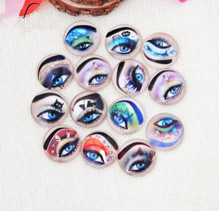 12mm Gem Glass Brads Variety of Animal Eyes POP Jewel Accessories Paper Craft Scrapbook Wedding Supplies Card Valentine DIY: 4