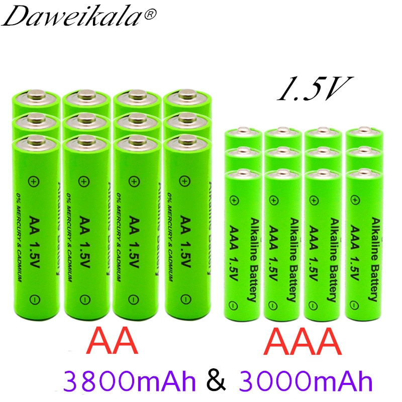 Aa 3800 Mah 1.5V Alkaline Batterij + Aaa 3000mAh1.5V Alkaline Oplaadbare Batterij Aa Aaa Voor Led Licht Speelgoed Mp3