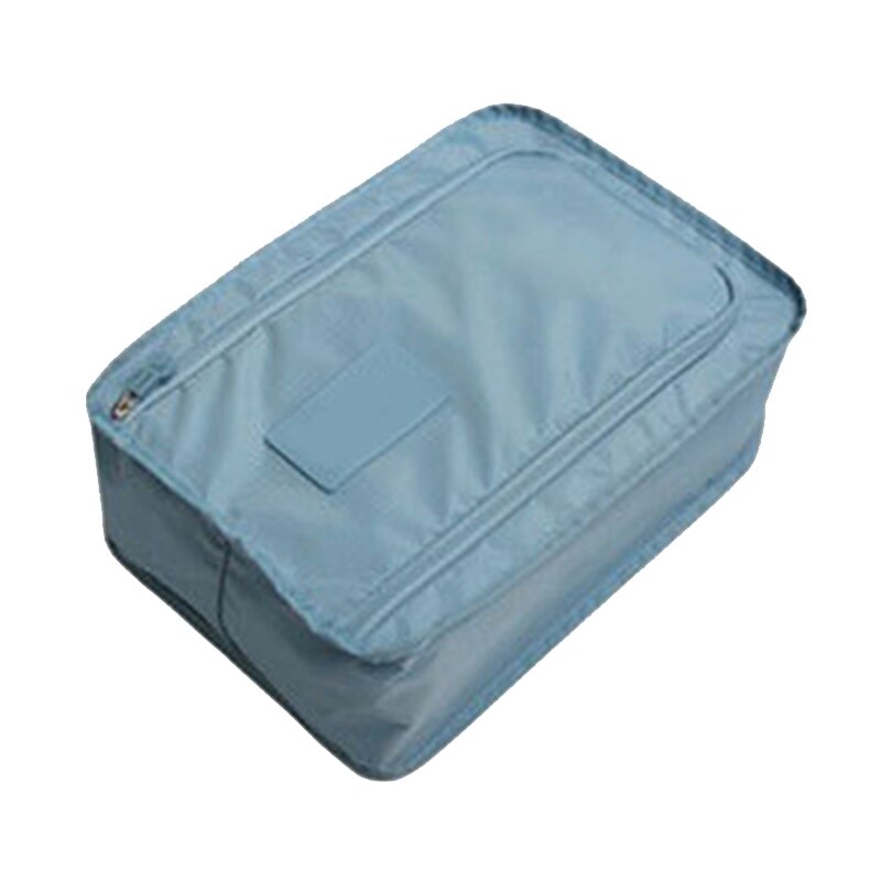 Reise Tragbare Wasserdichte Schuhe Tasche Organizer Lagerung Tasche Tasche Verpackung Würfel Griff Nylon Reißverschluss Tasche Zubehör: Blau