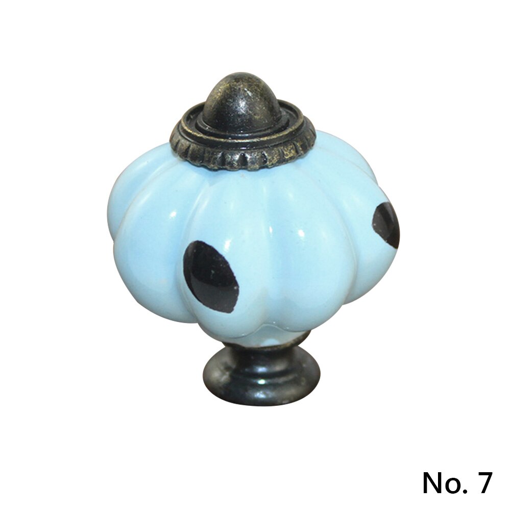 Poignée de meubles Vintage boutons de porte potiron céramique armoire poignées meubles tiroir placard cuisine tirer poignée 11 couleurs: no. 7