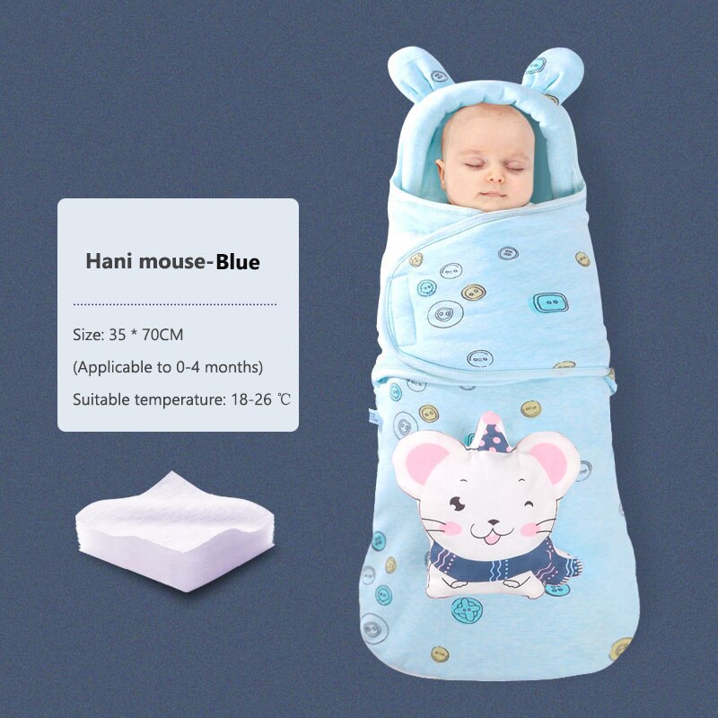 Neonatale Katoenen Dekbed Hals Protector Baby Is Gehouden Door Lente En Herfst Stijl Baby Wrap: Blue