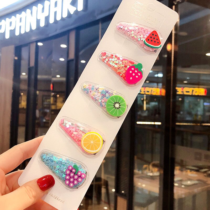 5 Stks/set Bloem Fruit Baby Haar Clips Meisjes Haarspelden Haarspeldjes Kinderen Haar Accessoires Leuke Cartoon Kinderen Haar Ornament: style 1