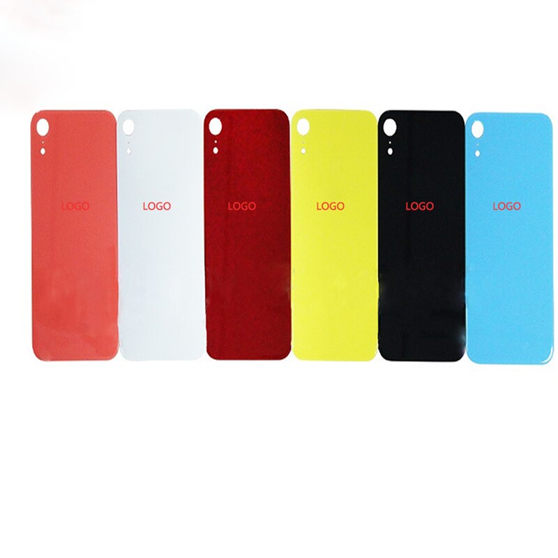 Dla iphone XR wysokiej jakości fabrycznie nowy oryginalny duży otwór baterii drzwi szklane tylna pokrywa powłoki, szkło powrót powłoki + naklejki samoprzylepne