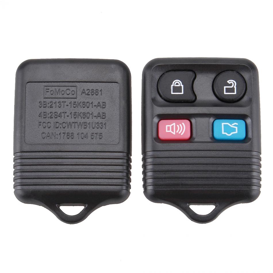 Black 4 Buttons Durable Keyless Entry Replacement Car Auto Key Remote Fob Shell Case Suitable for Ford / Cars / Vehicles