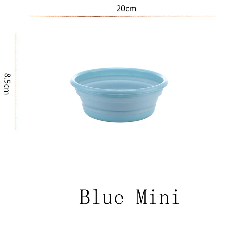 Portable Folding Washbasin Tourism Camping Foldable Basin Bathroom Gadget Kitchen Household Cleaning Tools Car Wash Basins: Blue Mini