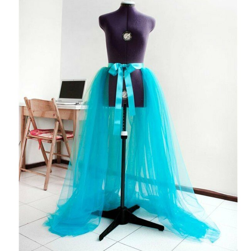 Vestido largo bohemio de gasa para mujer, faldas largas de tul con cordones, de cintura alta, para , boda y graduación: Azul