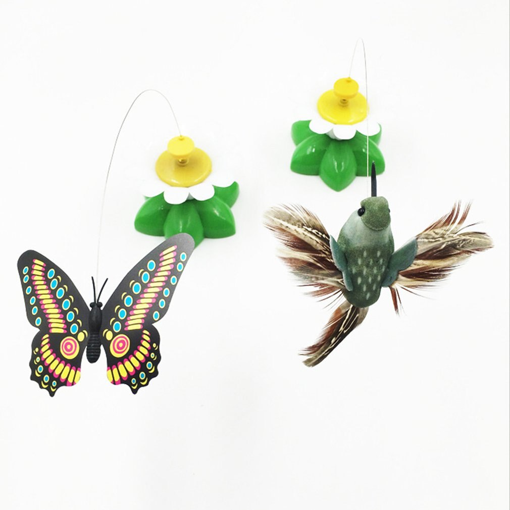 Flying Bird Toy For Cats Funny Cat Stick Cat Supplies Electric Flying Butterfly Flowers Funny Cat Toy