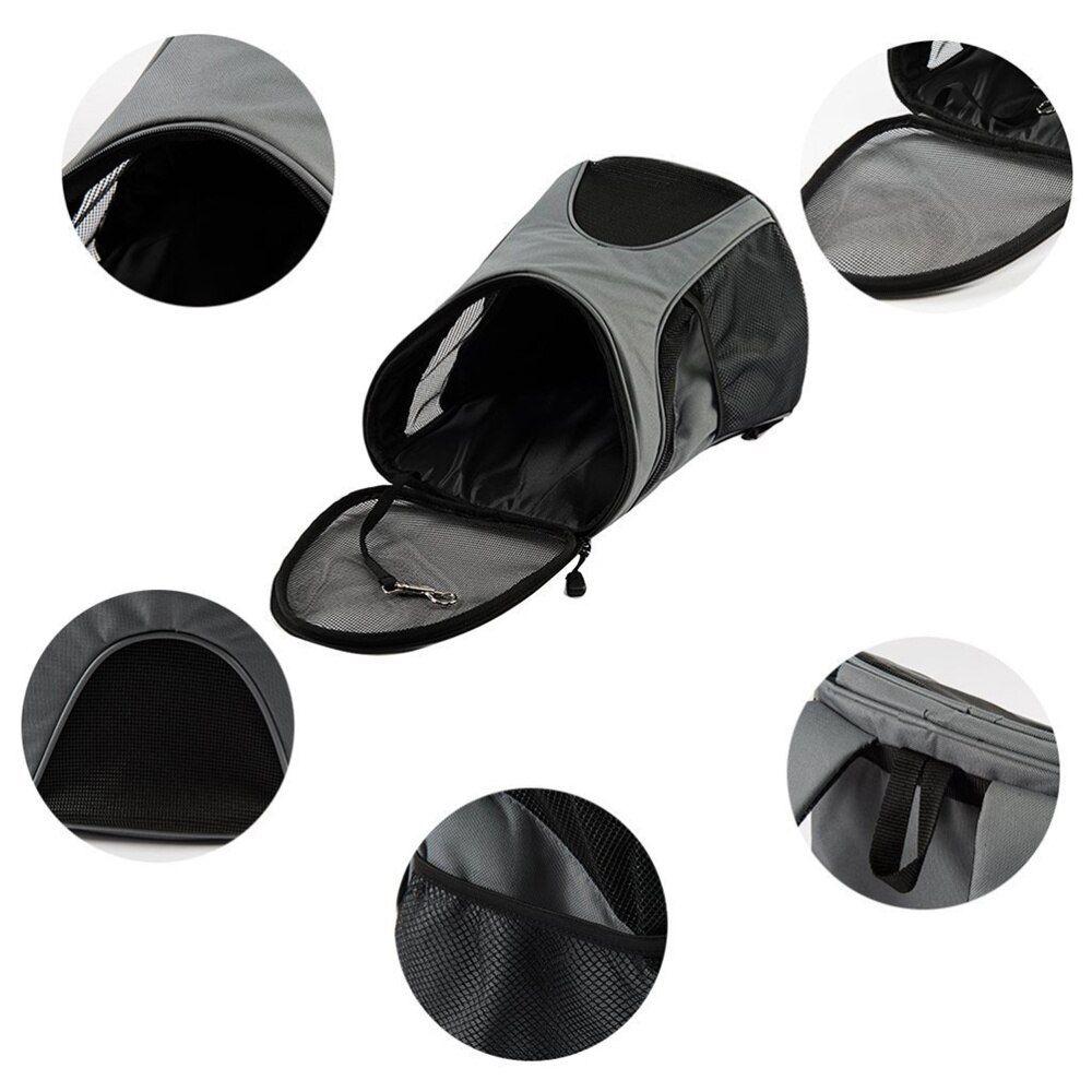 Kat hond huisdier draagtas mesh pup pack zachte outdoor reisrugzak - maat s (grijs)