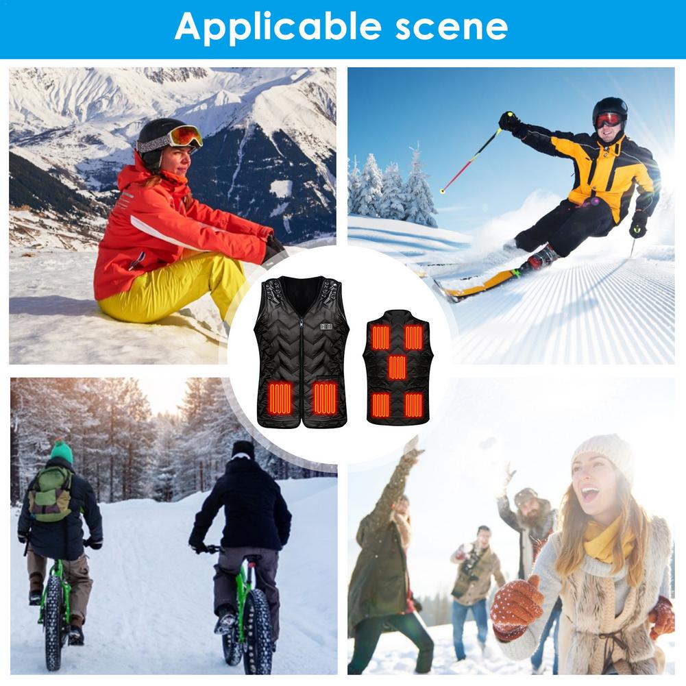 Gilet riscaldante elettrico invernale giacca riscaldata a 7 zona giacca termica per scaldino esterno a temperatura regolabile a 3 velocità