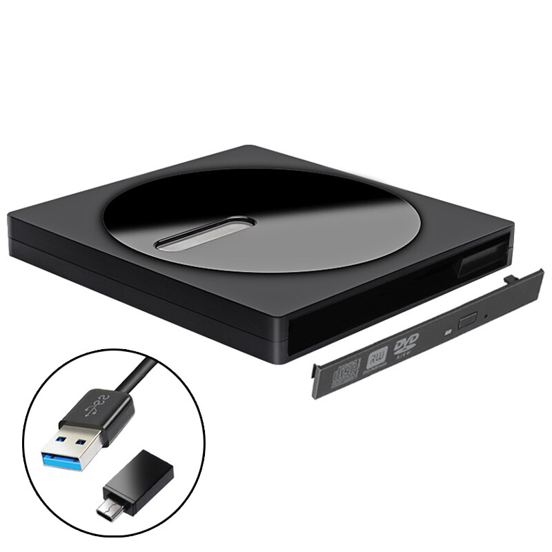 Carcasa de DVD para portátil estuche de CD-ROM USB 3,1 tipo C/USB 3,0 SATA de 12,7mm, Blu-Ray,