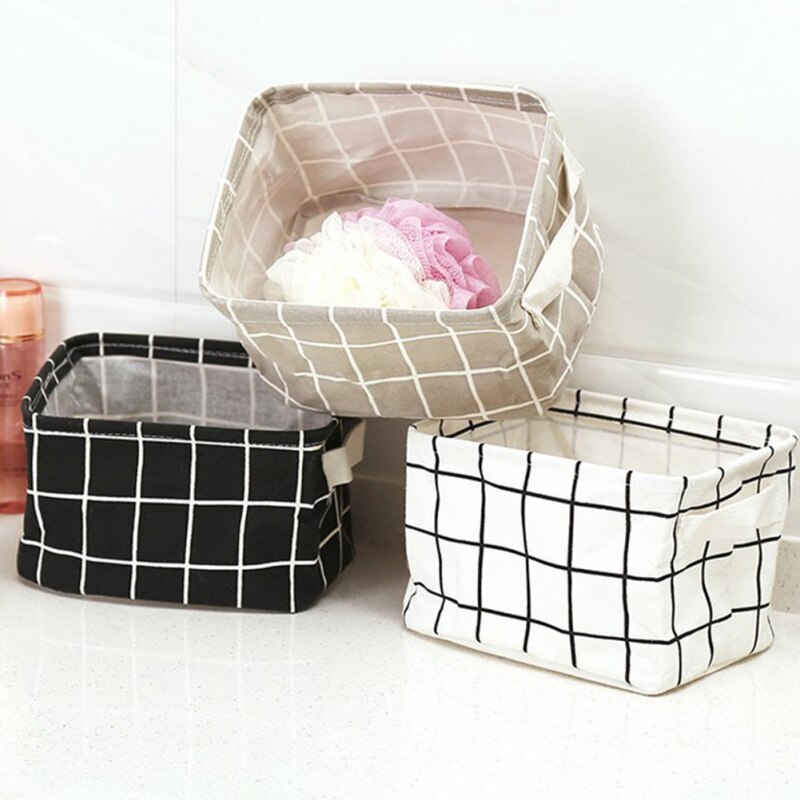 Foldable Cotton Linen Storage Organizer Box Sundries Storage Box Cabinet Underwear Cloth Container Organizer Fabric Basket
