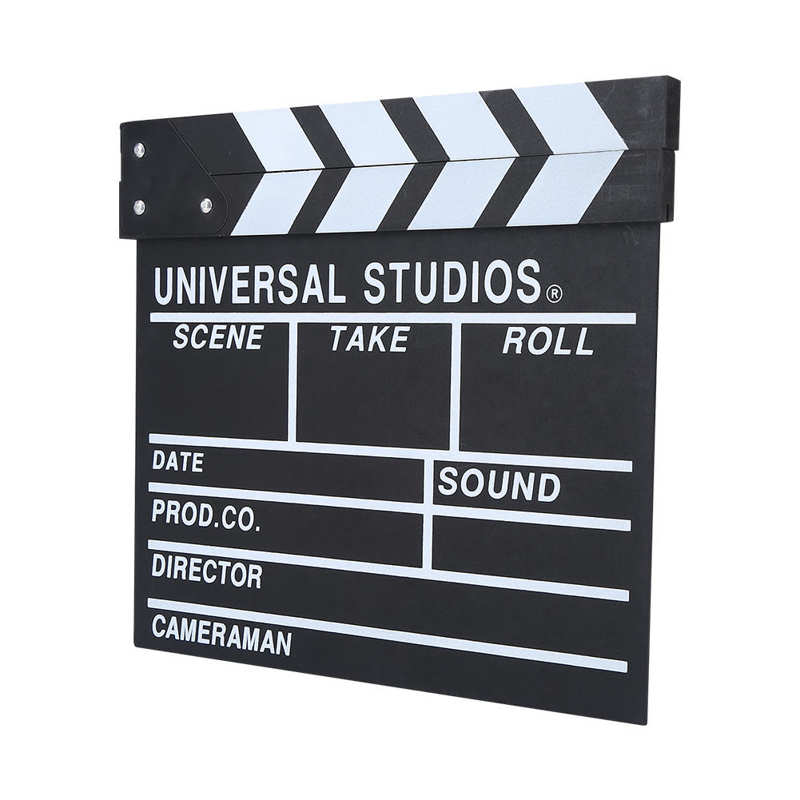 Wooden Director Scene Clapperboard TV Movie ClapperBoard Film Cut Prop 30 x 27cm