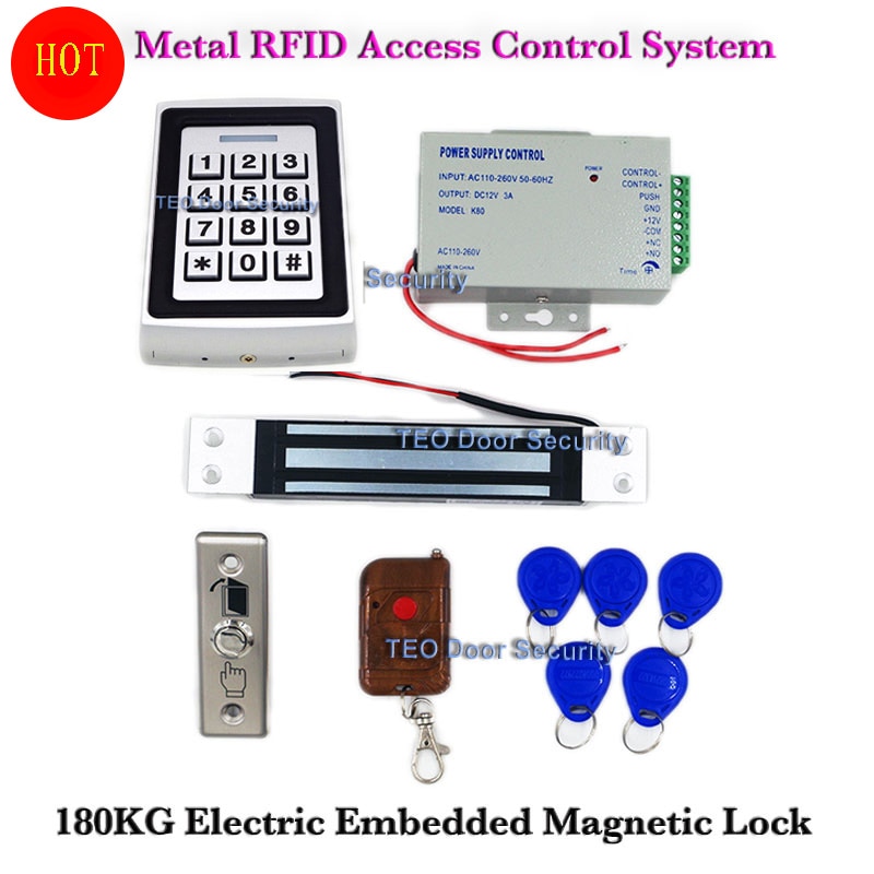2000users Metal Standalone Access Controller with Keypad 180KG Embedded Electric Lock Maglocks Stainless Steel Push Button