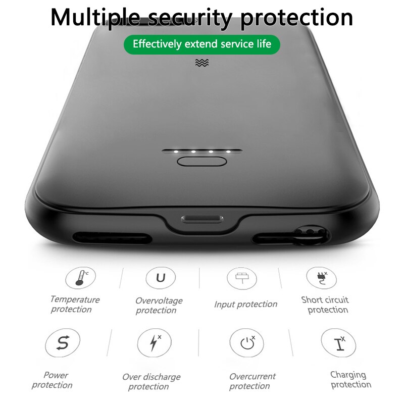 Batterij Oplader Voor Iphone SE2 Ultra Dunne Externe Batterij Power Bank Opladen Case Cover Voor Iphone Se Batterij case