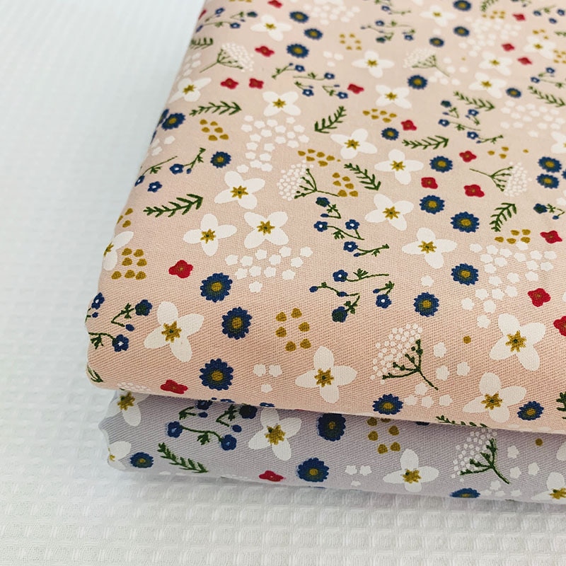 Floral Printed Cotton Twill Fabric 50x40cm Soft Skin-Friendly Pure Cotton Twill Fabric By Meters for DIY Sewing Patchwork Dress