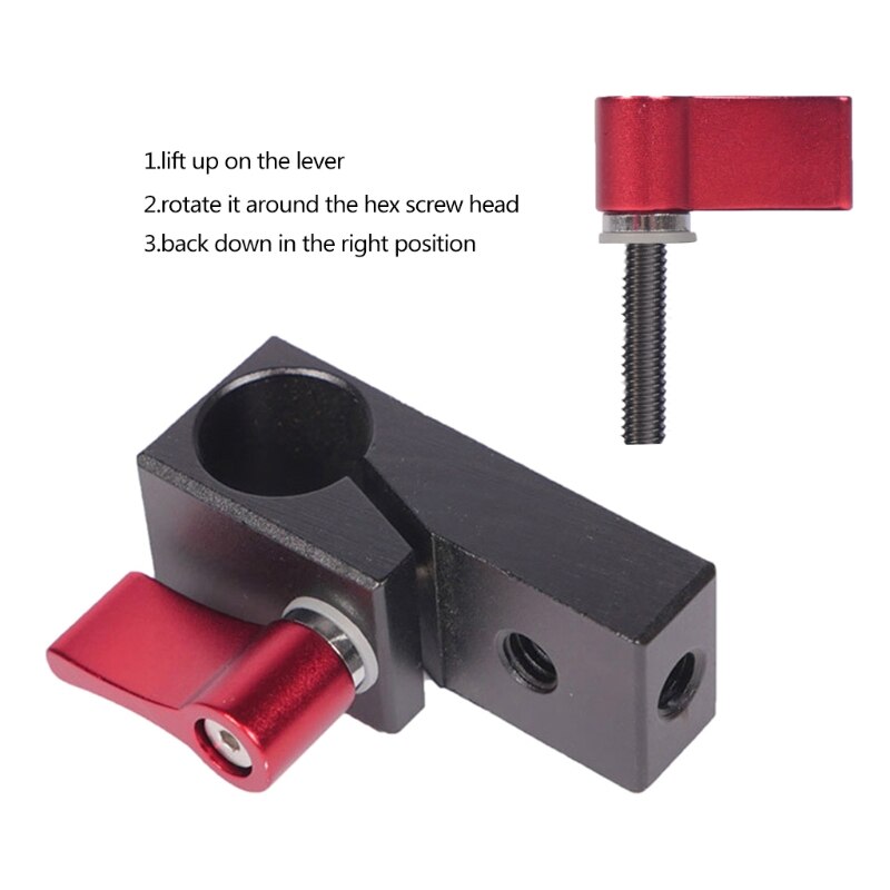 CAMVATE Lot De 2 Tiges Aluminium 15 Mm X 20 Cm Noires Anodisées - Rails Pour Rig Caméra DSLR Et Système De Rail