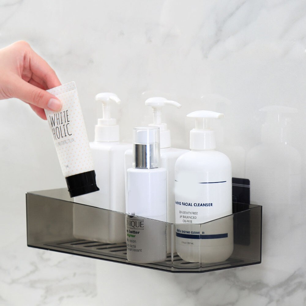 Wall Mounted Shelves Removable Bathroom Floating Shelves Wall Shelf Self Adhesive Shower Basket Bathroom Kitchen Storage