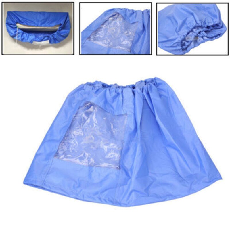 Blue Air Conditioner Waterproof Cleaning Cover Dust Washing Clean Protector Bag