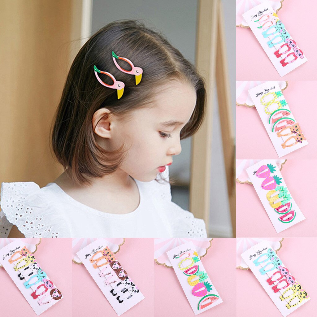 Kids Hair Pins Infant Baby Girls Cartoon Fruit Hairclip Hairpin Barrettes Headwear Set For Girls