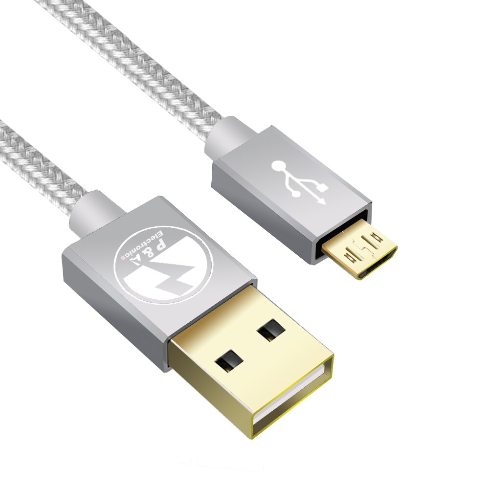 Nylon Micro USB Cable 2A Fast Charger USB Data Cable Mobile Phone USB Charger Cable For Samsung Galaxy Huawei: Grey / 1m