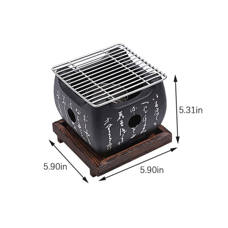 Portable Korean Japanese Food Carbon Furnace Barbecue Stove Cooking Oven Alcohol Grill Household BBQ Grills Kitchen Accessories: B L