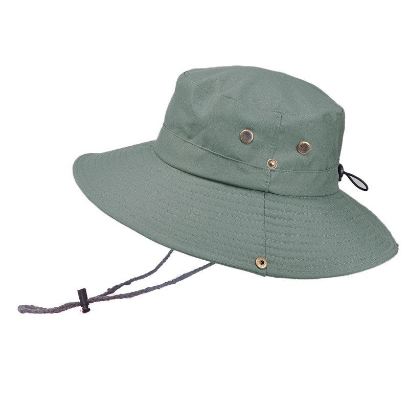 Outdoor Zonnehoed Mannen Bergbeklimmen Grote Rand Ademend Hoed Mannen Zon Bescherming Uv Visser Hoed Cap: Green gray