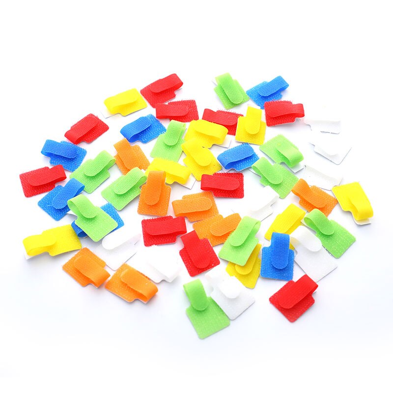 10pcs Velcro Wire Organizer Wire Organizer Reusable Wire Adhesive Loop Hook Nylon Strap Organizer Power Cable Ties: Multicolor