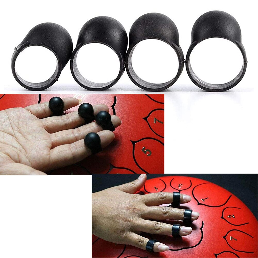4pcs Steel Tongue Drum Finger Picks Silicone Rubber Knocking Finger Sleeves Handpan Percussion Instrument Accessories