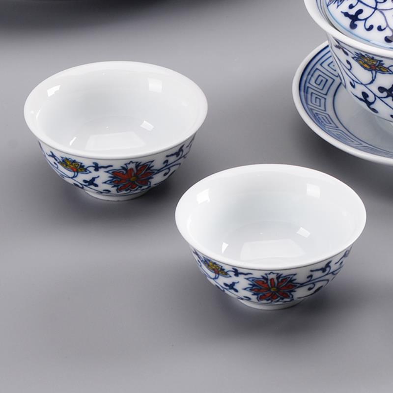 "kingteamall" porselens tekopp qinghua blå og hvit kina teawares teasets teatools