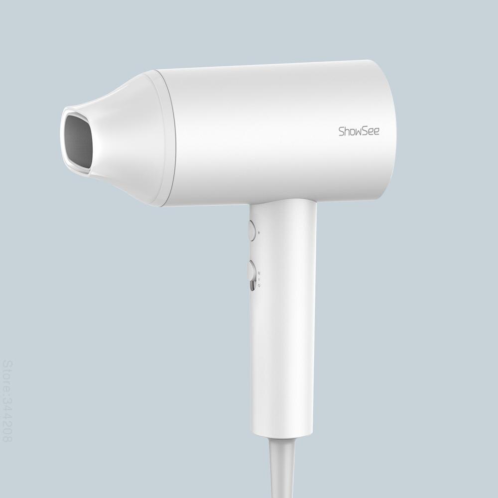 SHOWSEE A1-W Anion Hair Dryer Negative Ion care Professinal Quick Dry Home 1800W Portable Hairdryer Diffuser Constant